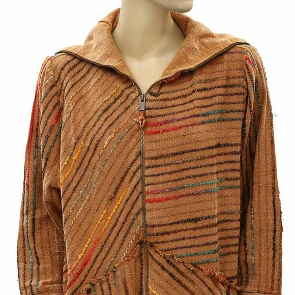Soft Surroundings Kinsale Bouclé Jacket Top Embroidered Striped S New