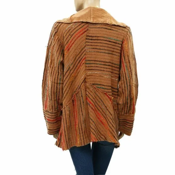 Soft Surroundings Kinsale Bouclé Jacket Top Embroidered Striped S New