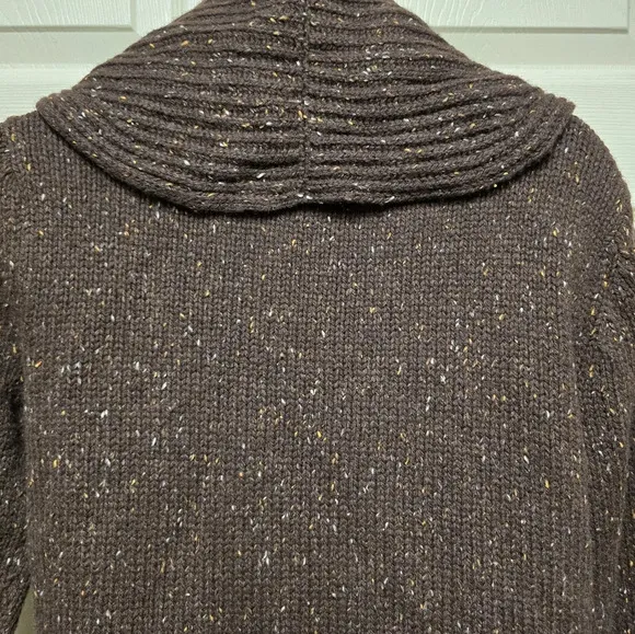 Soft Surroundings Womens Brown Speckled Chateau Duster Cardigan SizeXS