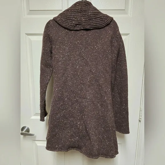 Soft Surroundings Womens Brown Speckled Chateau Duster Cardigan SizeXS