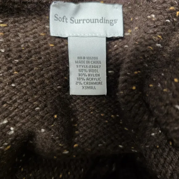 Soft Surroundings Womens Brown Speckled Chateau Duster Cardigan SizeXS