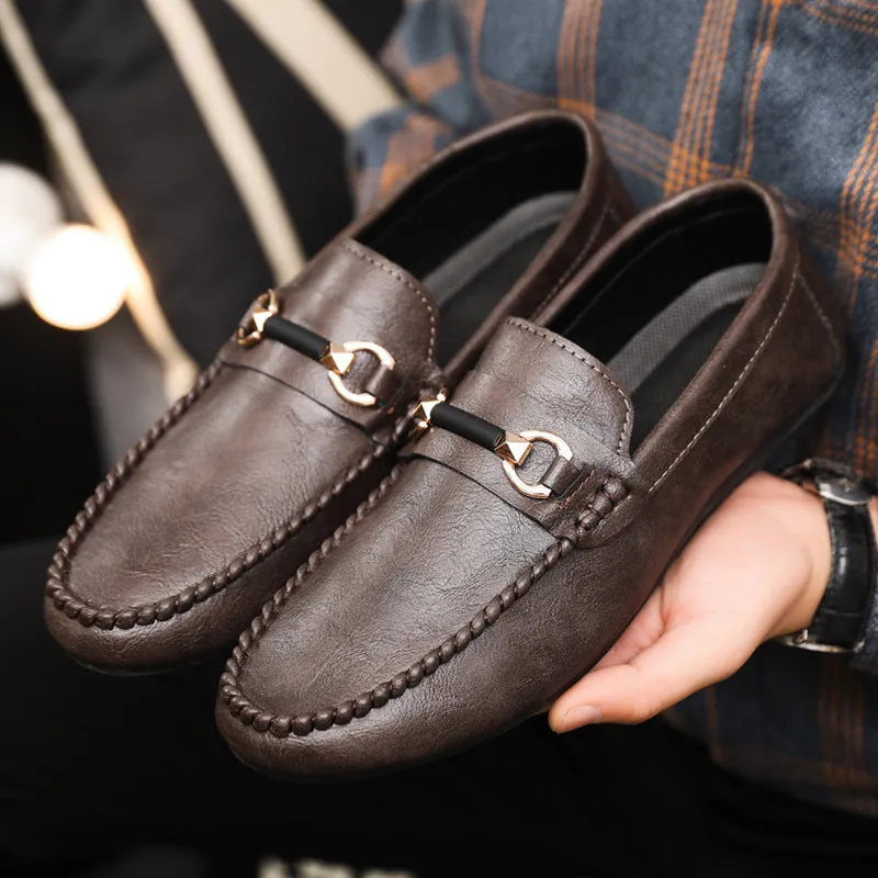 Spring and summer Doudou shoes men's casual shoes cloth shoes lazy shoes driving breathable one pedal men's shoes foreign trade large size 4546
