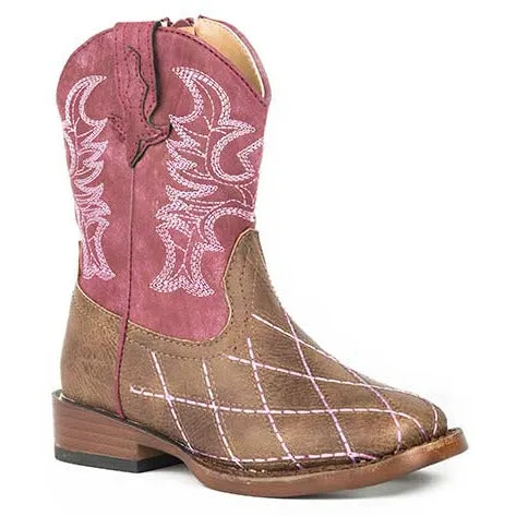 Toddler's Roper Cross Cut Western Boots Handcrafted Tan