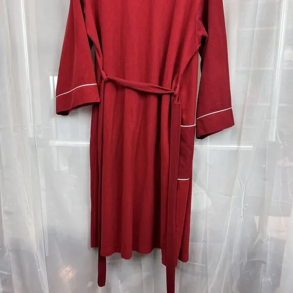 vintage Lorraine fleece robe wrap style collared sz large retro housecoat 80s