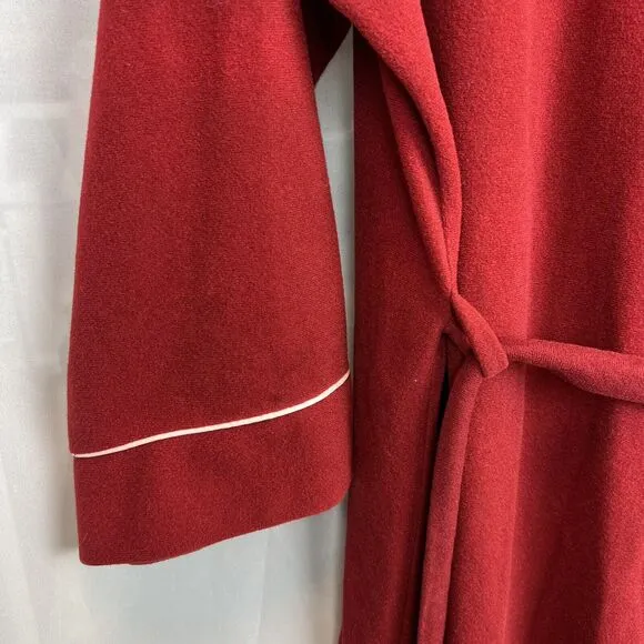 vintage Lorraine fleece robe wrap style collared sz large retro housecoat 80s