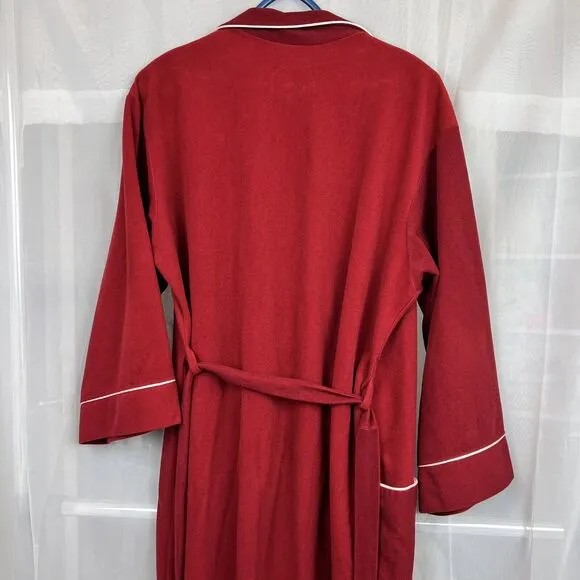 vintage Lorraine fleece robe wrap style collared sz large retro housecoat 80s