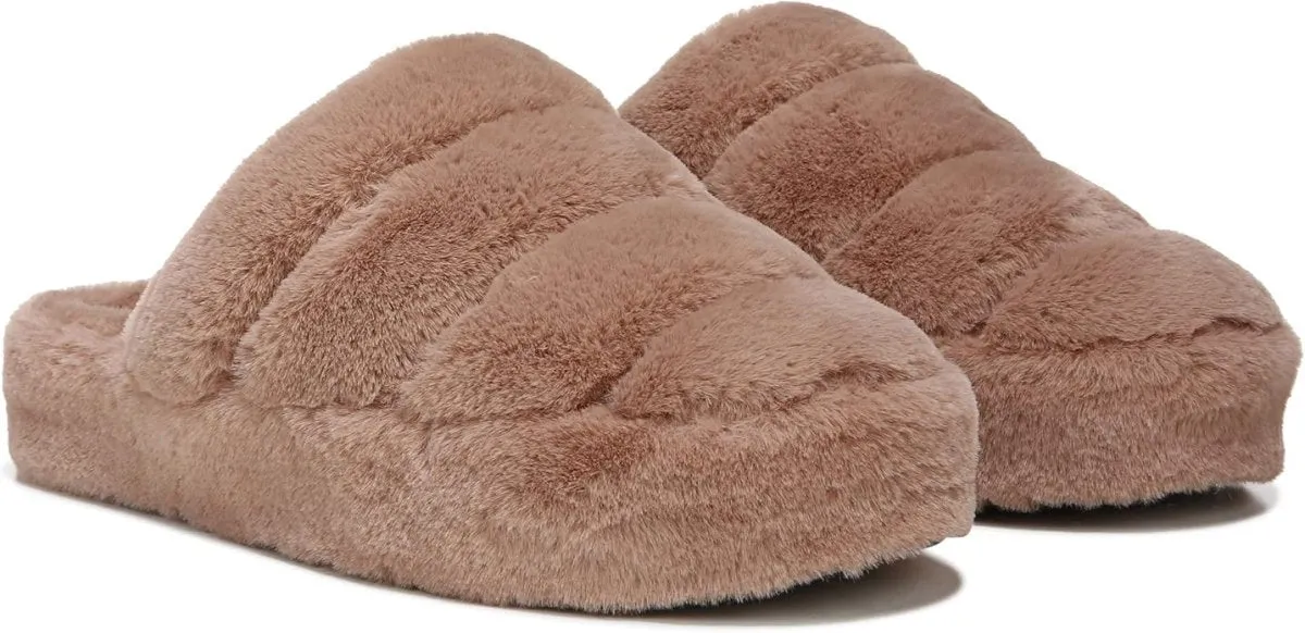 Vionic Women's Cosmina Nut Brown Shearling Slipper