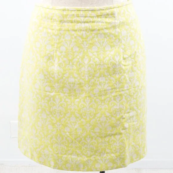 VTG 6 90s Jacquard Damask Print Mini Skirt Neon