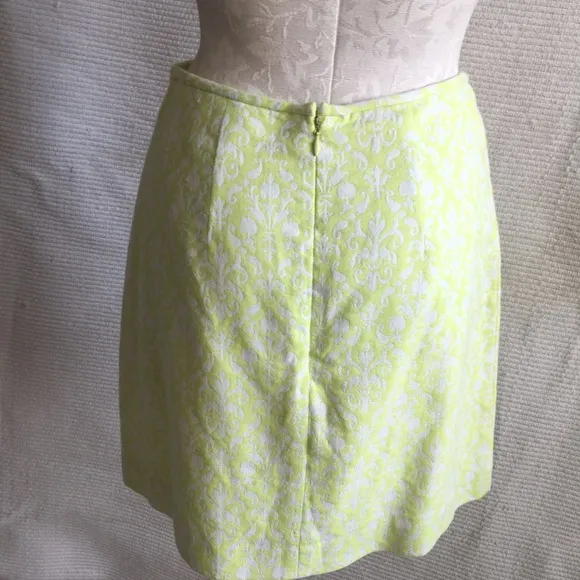 VTG 6 90s Jacquard Damask Print Mini Skirt Neon