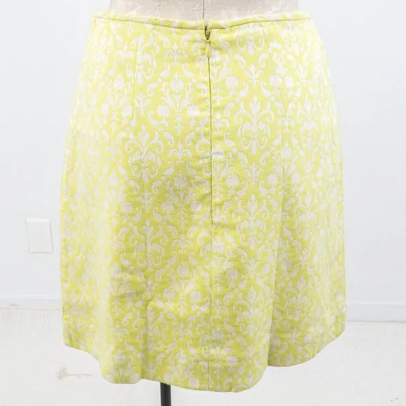 VTG 6 90s Jacquard Damask Print Mini Skirt Neon