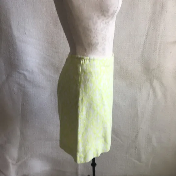 VTG 6 90s Jacquard Damask Print Mini Skirt Neon