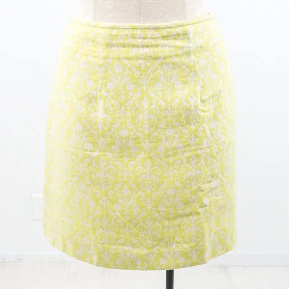 VTG 6 90s Jacquard Damask Print Mini Skirt Neon