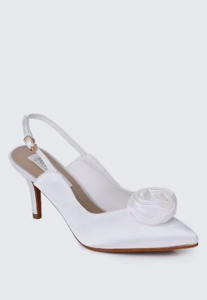 Whispers Of Petals Comfy Heels In White