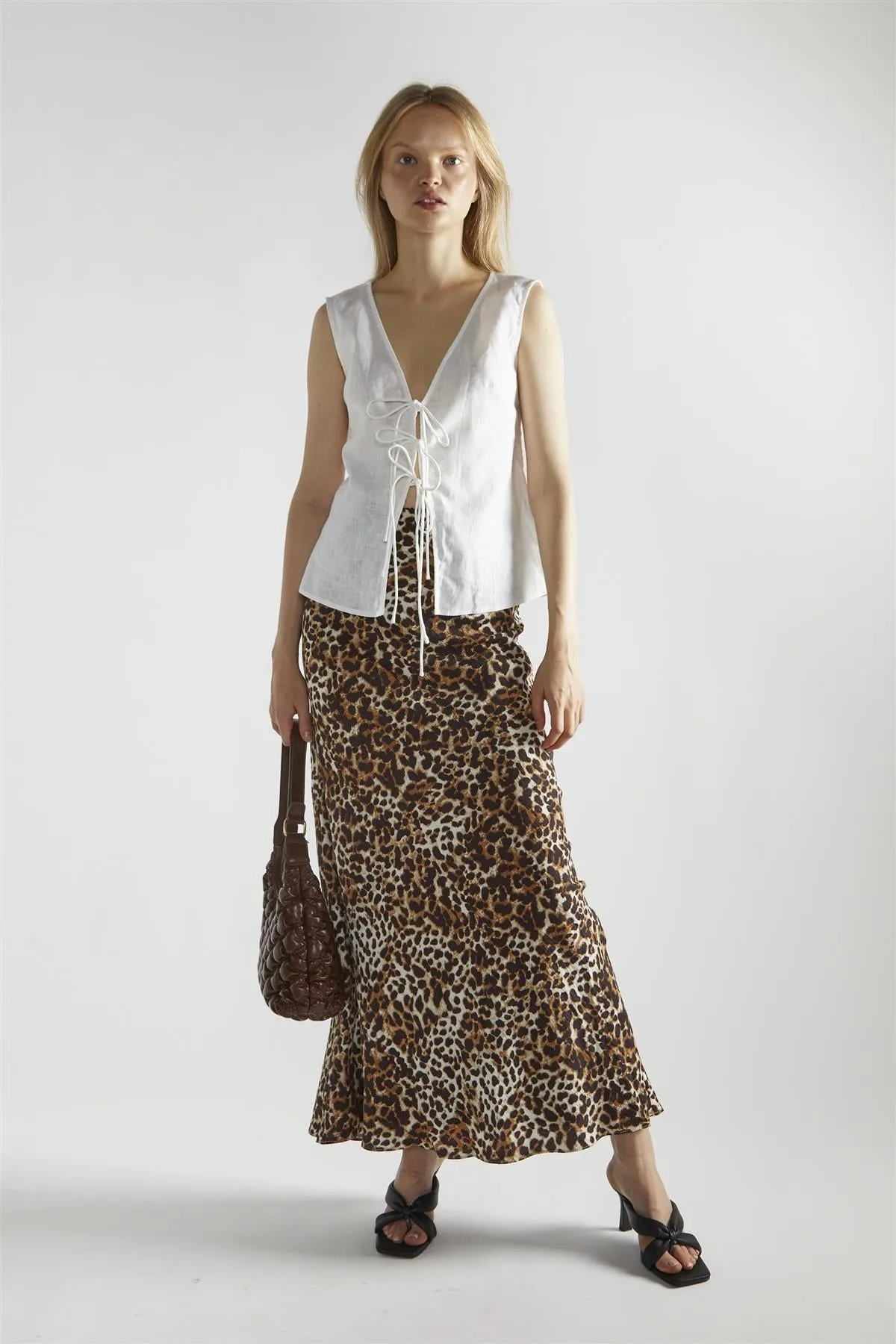 White V-Neck  Sleeveless-Top