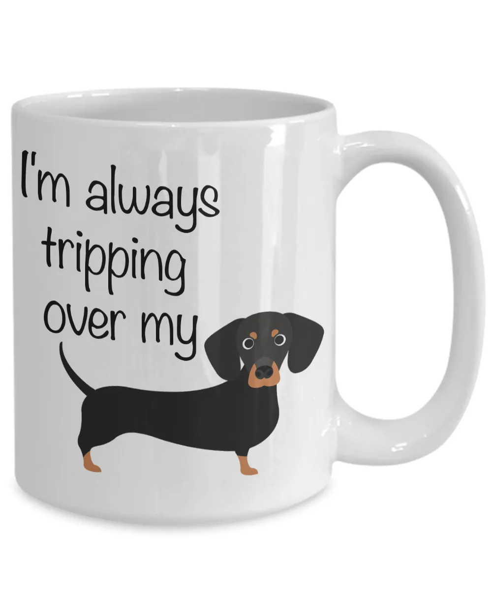 Wiener Dog Mug Funny Dachshund Coffee Mug Dachshund Gifts for Men and Women Gifts for Dachshund Lovers I'm Always Tripping Over My Wiener Coffee Mug