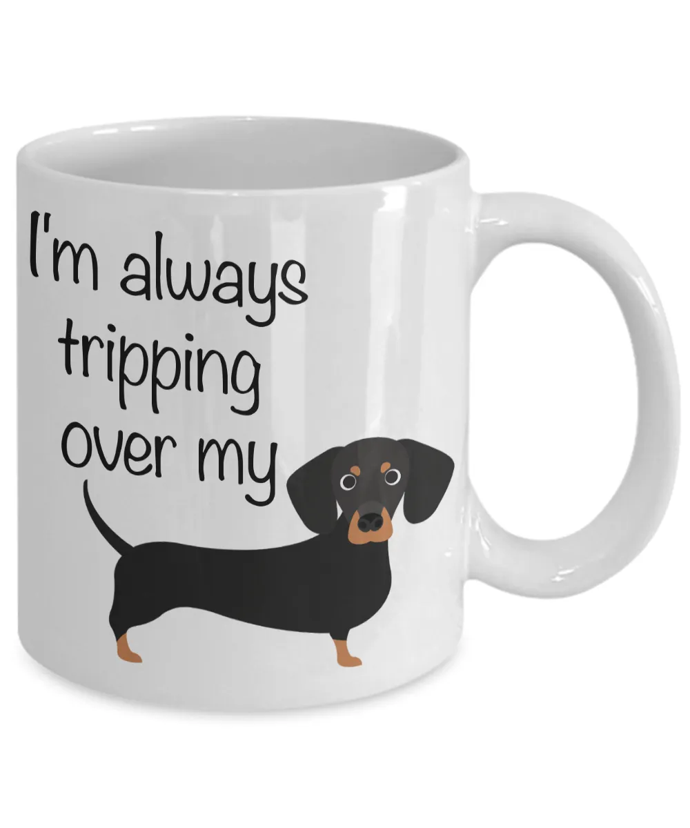 Wiener Dog Mug Funny Dachshund Coffee Mug Dachshund Gifts for Men and Women Gifts for Dachshund Lovers I'm Always Tripping Over My Wiener Coffee Mug