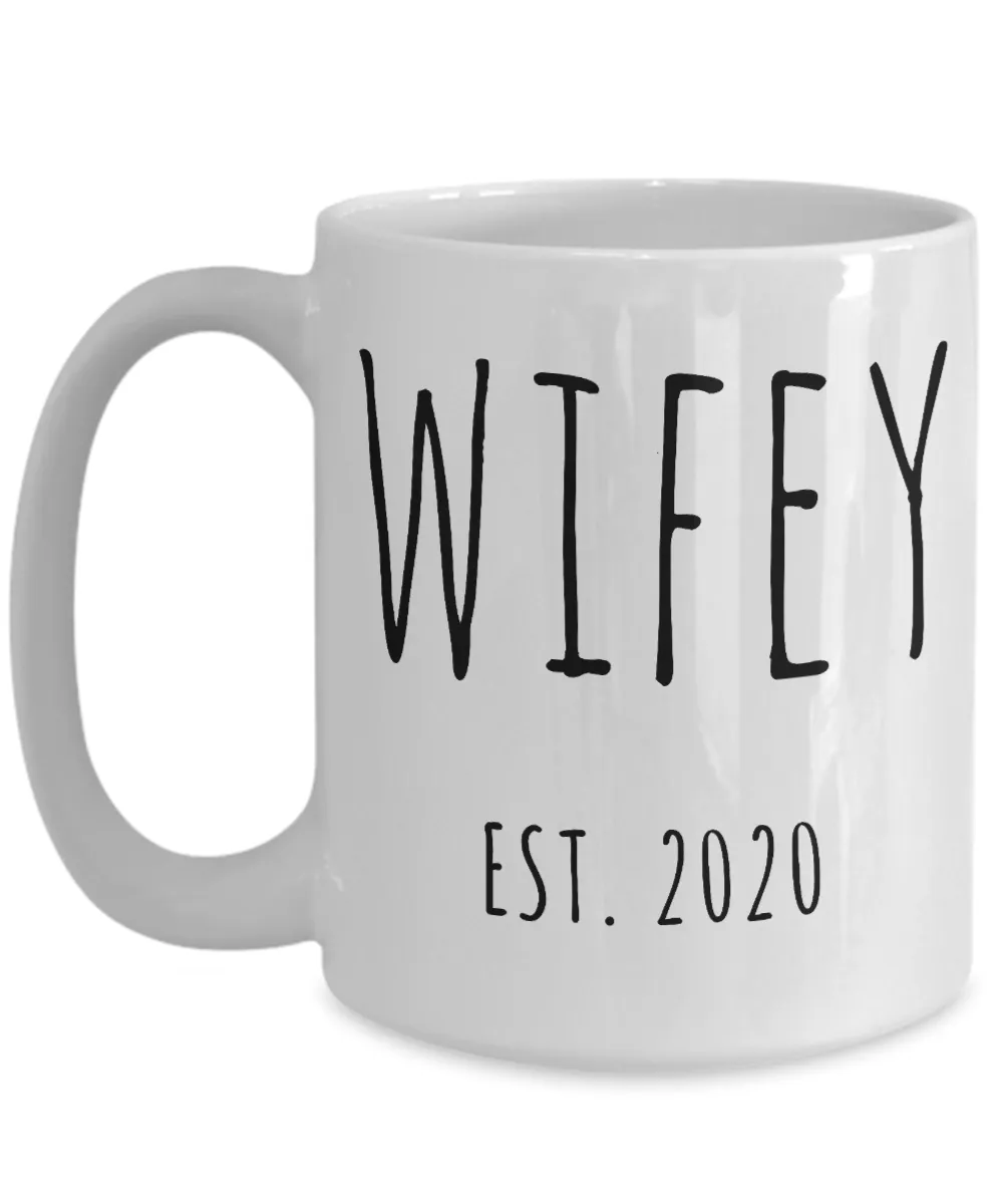 Wifey Est 2020 Mug Wedding Gift Funny Wife Mugs Newlywed Gift for Fiance
