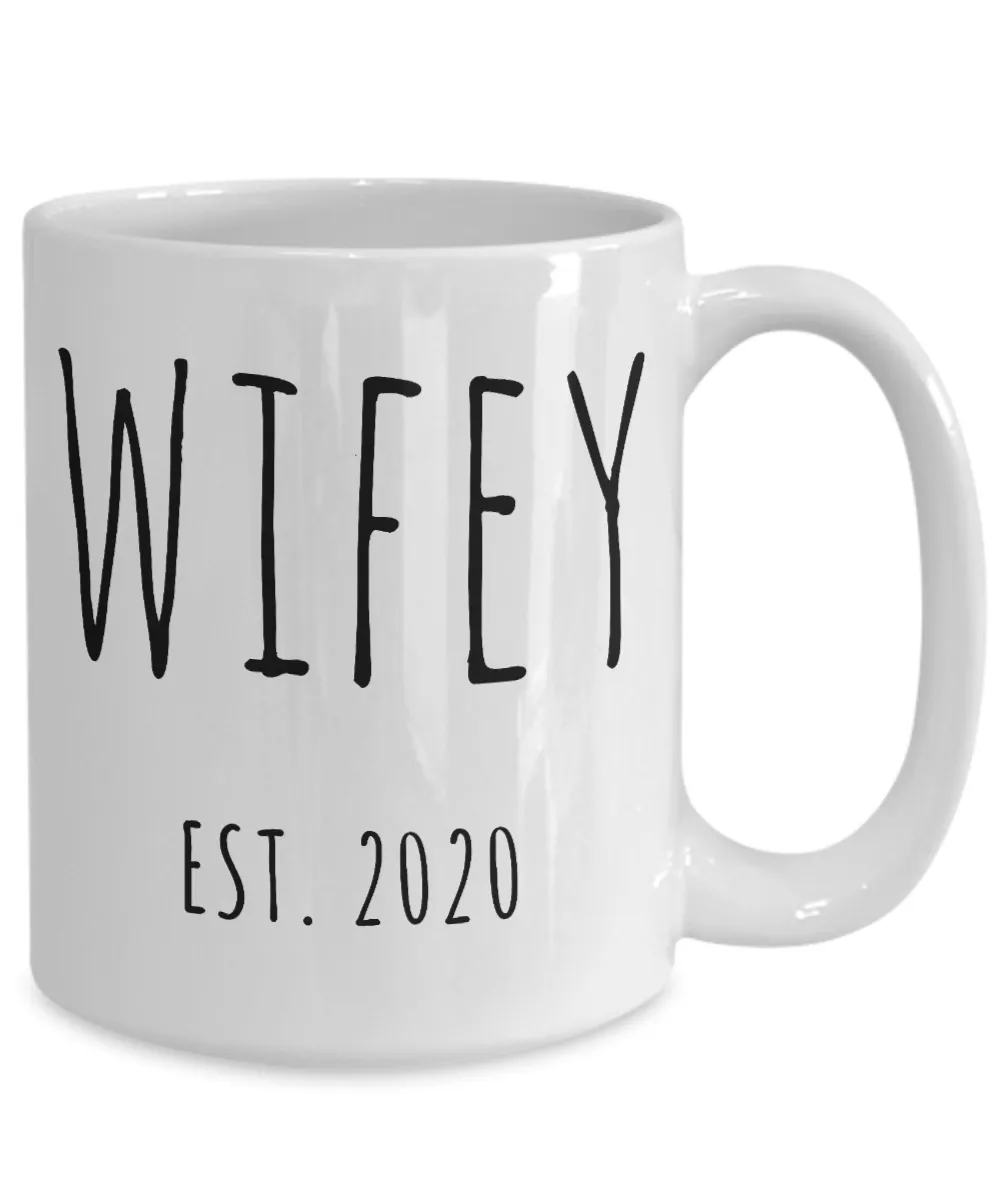 Wifey Est 2020 Mug Wedding Gift Funny Wife Mugs Newlywed Gift for Fiance